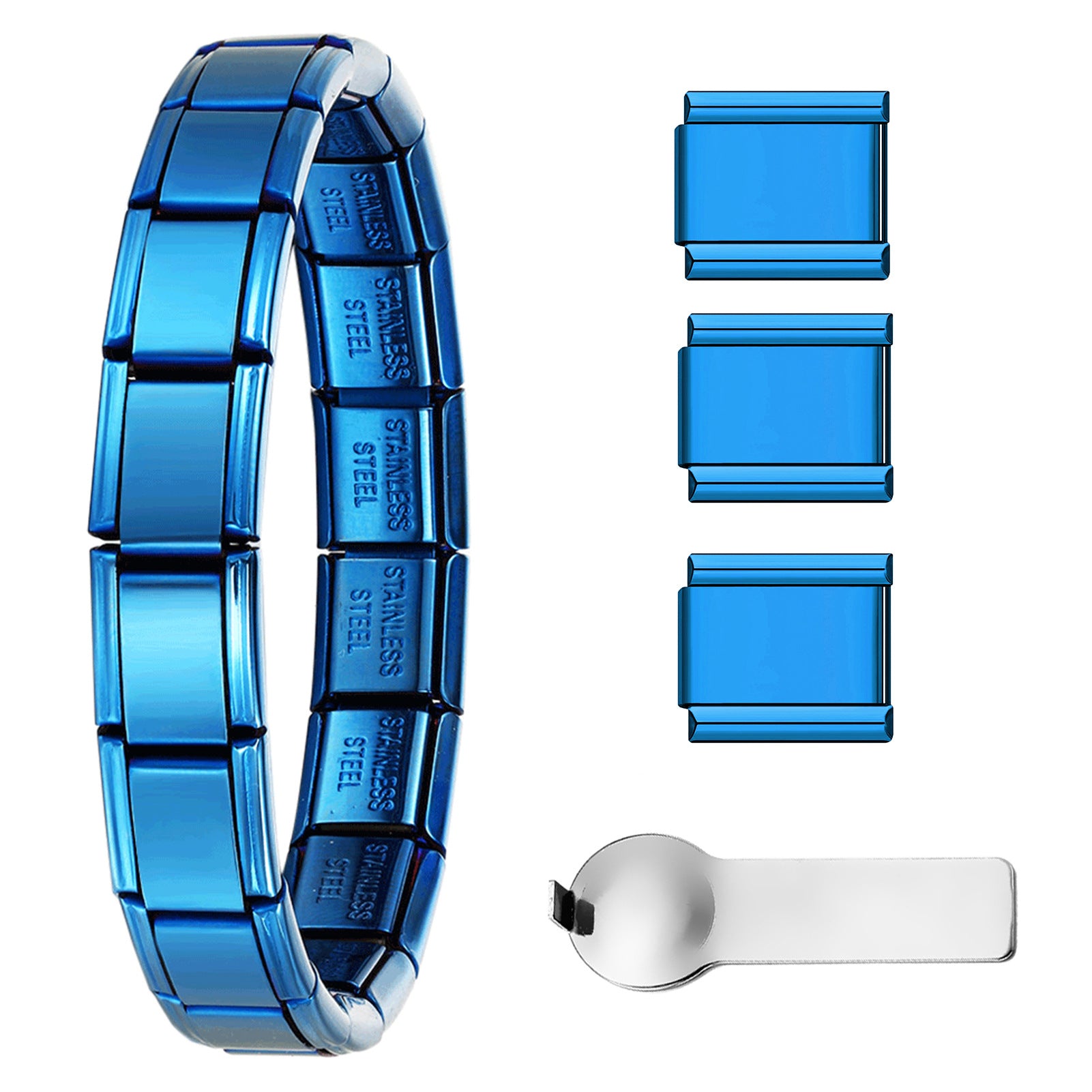 Nuovo set di braccialetti modulari italiani multicolori all'ingrosso, braccialetto di giunzione fai-da-te in acciaio al titanio, affascinante confezione regalo di gioielli modulari