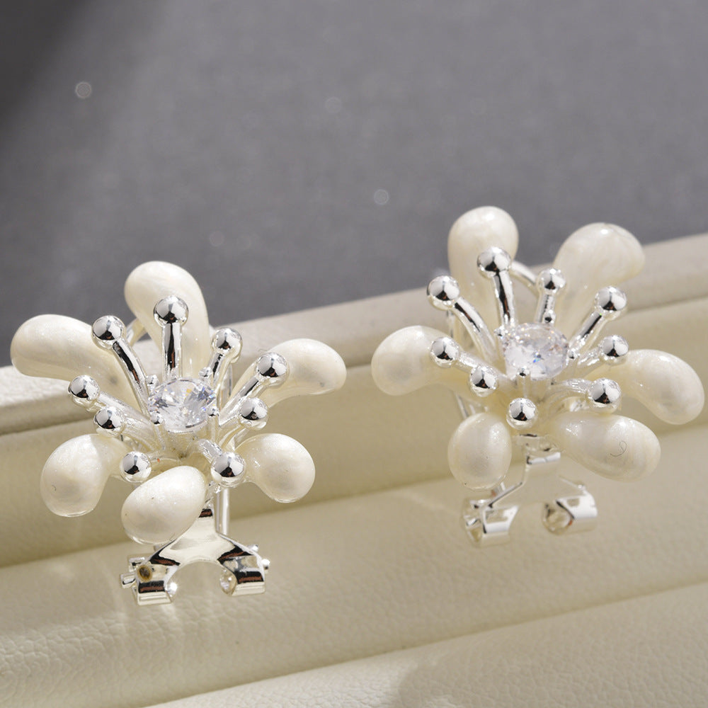 Wholesale daisy petal ear clip temperament earrings