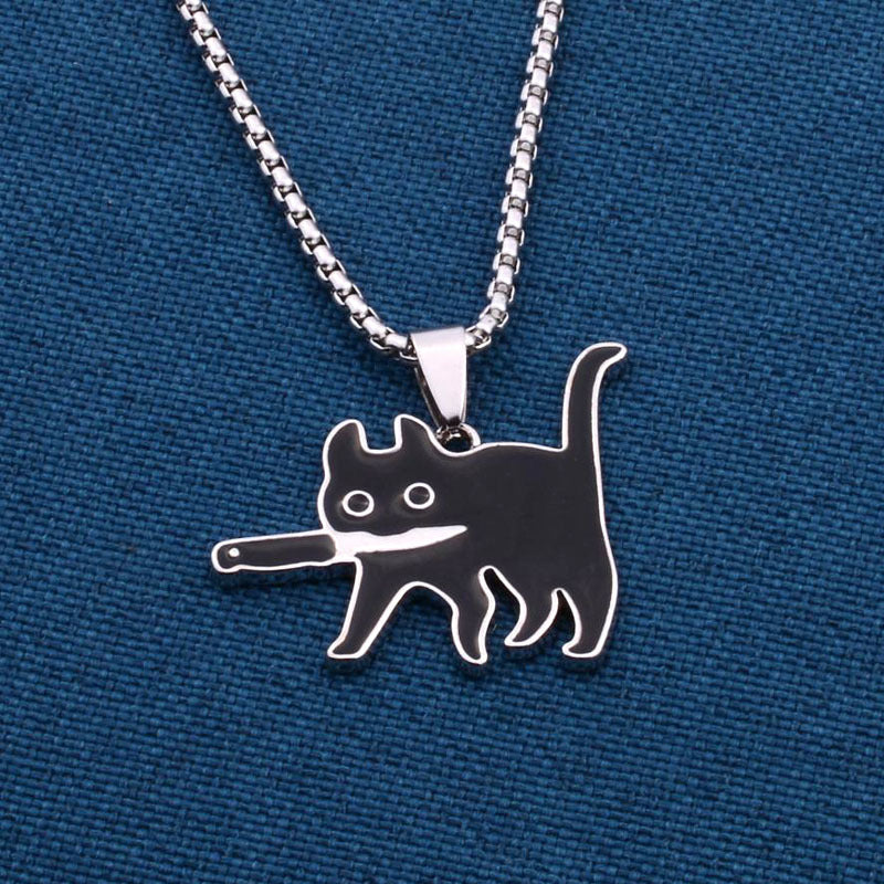 Wholesale Cartoon Titanium Steel Oil Drop Necklaces ACC-NE-Xunb001