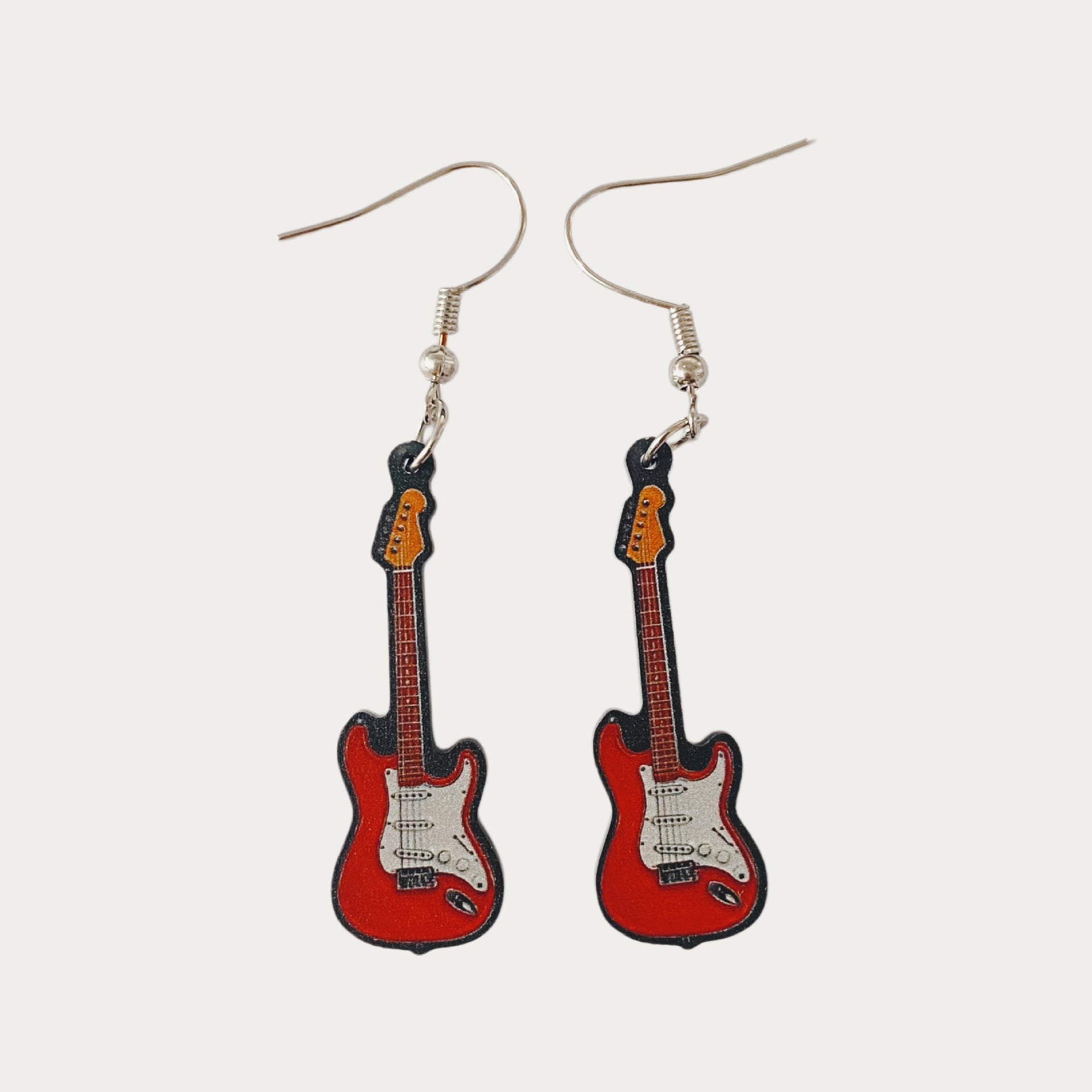 Wholesale Punk Retro Fun Acrylic Electric Guitar Earrings
