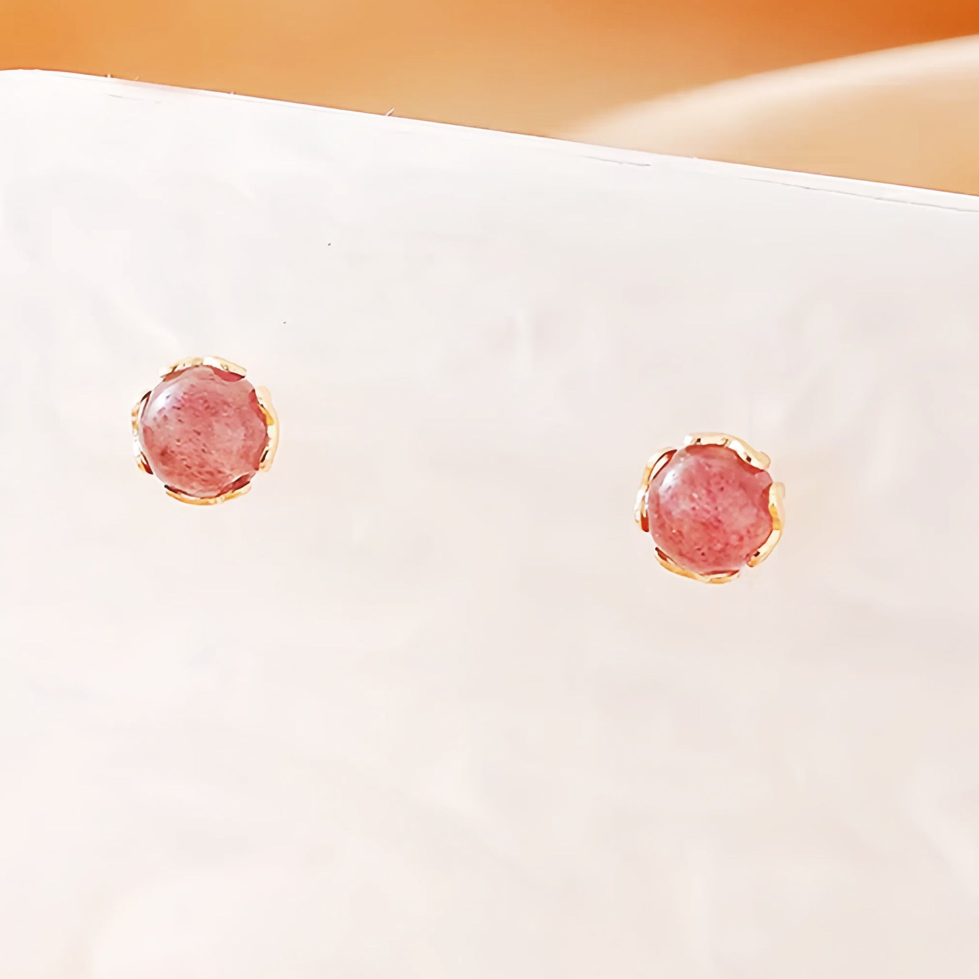Wholesale Natural Stone Earrings Silver Needle Red Agate Earrings