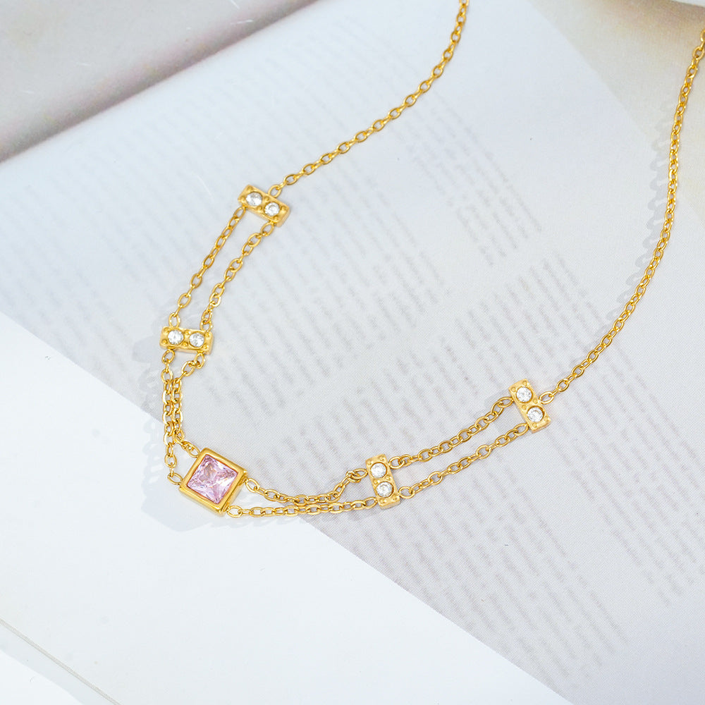 Wholesale Retro Design Titanium Steel Zircon Bracelet - Trendy Fashion Accessory for Women Couple Gift