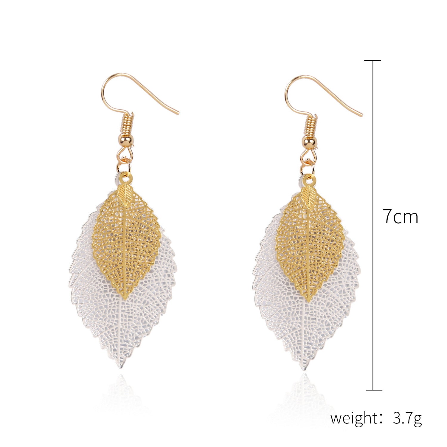 Wholesale  retro simple personalized niche leaf earrings