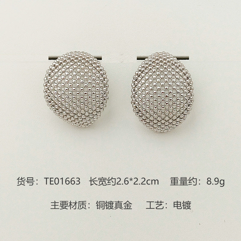 Wholesale Pearl Earrings  Silver Needle Copper Plated Gold Earrings