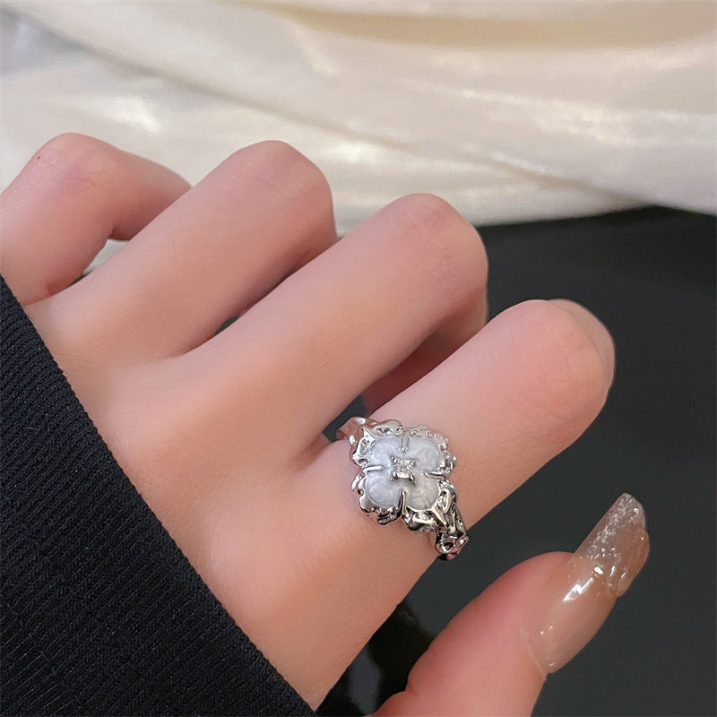 Wholesale Copper Drip Oil Butterfly Zircon Open Ring - Trendy Jewelry Accessory for Women,  Everyday Gift