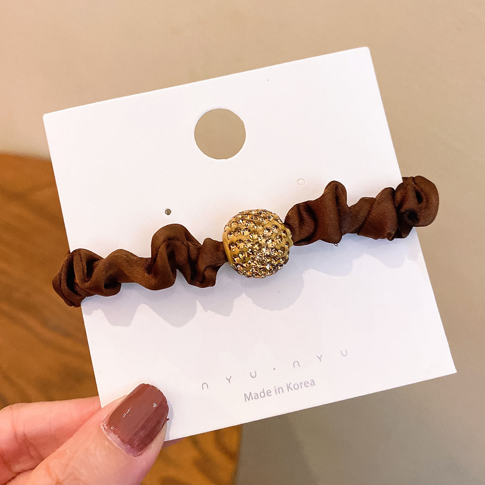 Wholesale Leopard Print High-grade Rhinestone Hair Scrunchies ACC-HS-Huidi037