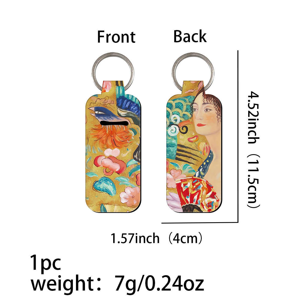 Wholesale 6pcs  lipstick cover oil painting kiss keychain