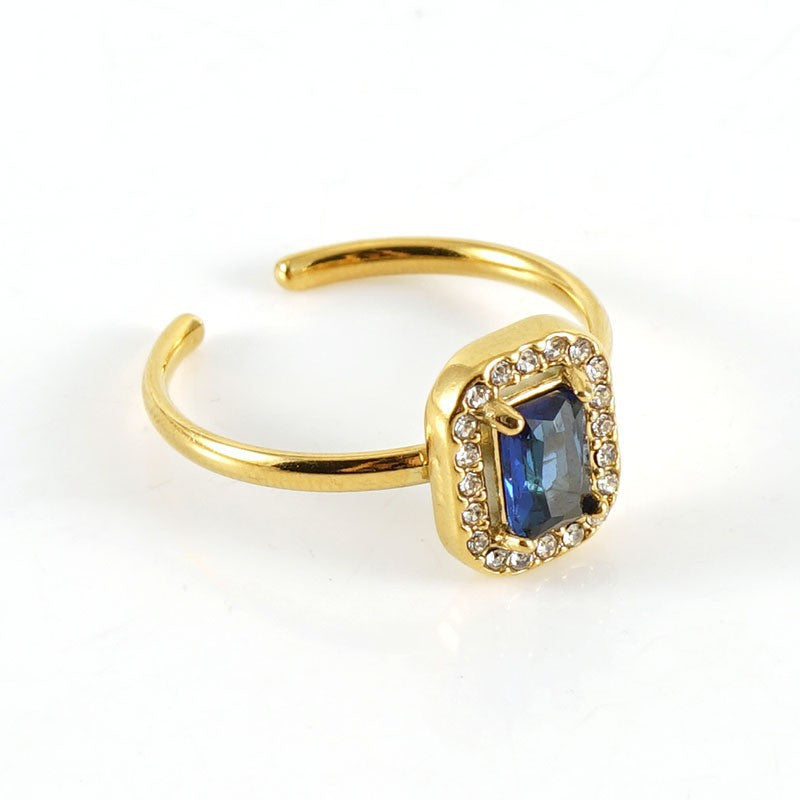 Wholesale Stainless steel zircon ring