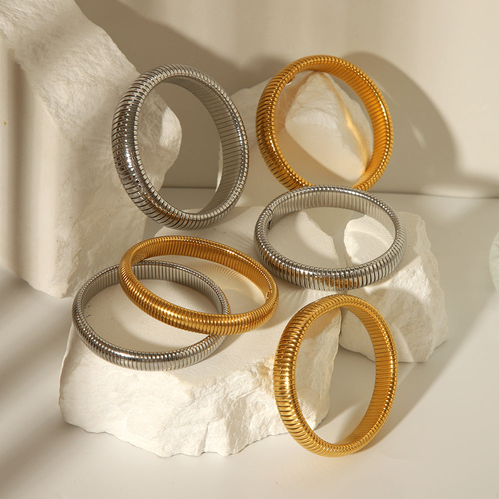 Wholesale 18K Stainless Steel Bracelets Elastic Snake Bone Bracelet ACC-BT-ChengBing002