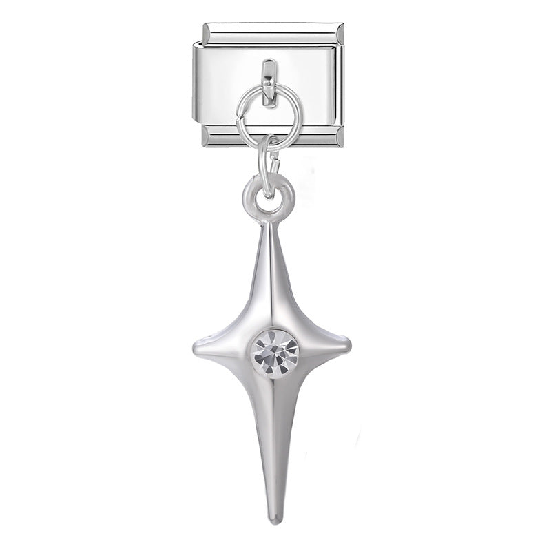 Wholesale 9mm Italian Charm Starter Bracelets DIY Heart Bow Pendant Stainless Steel Composable Bracelet