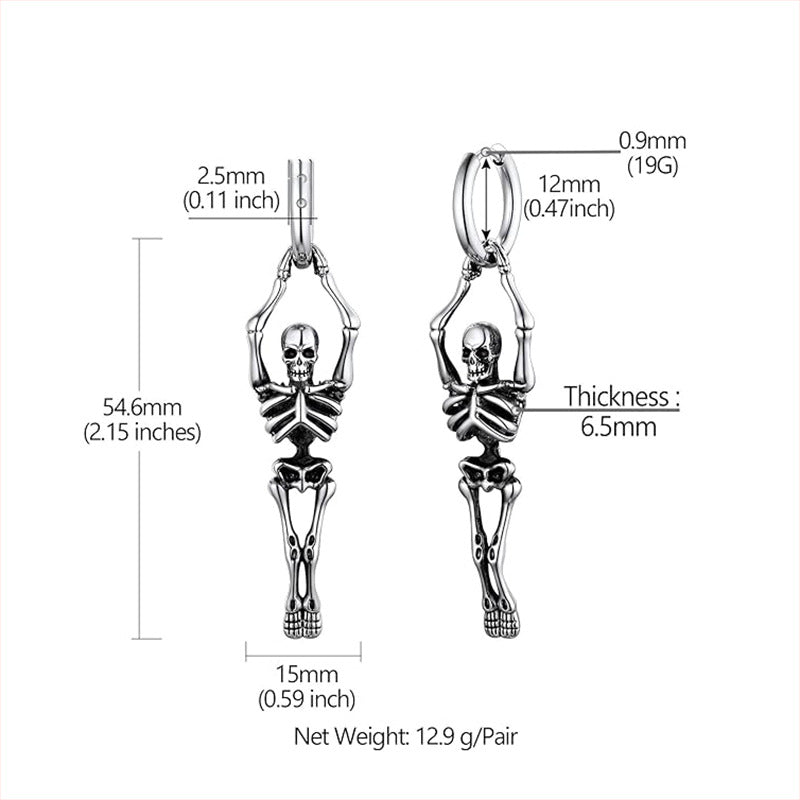 Wholesale  simulated human skeleton earrings