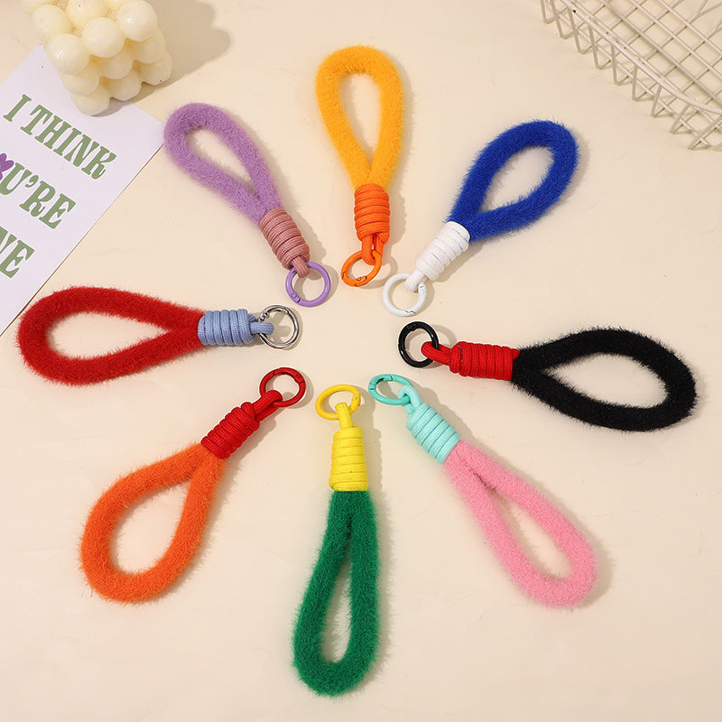 Wholesale hand-woven plush rope Keychains