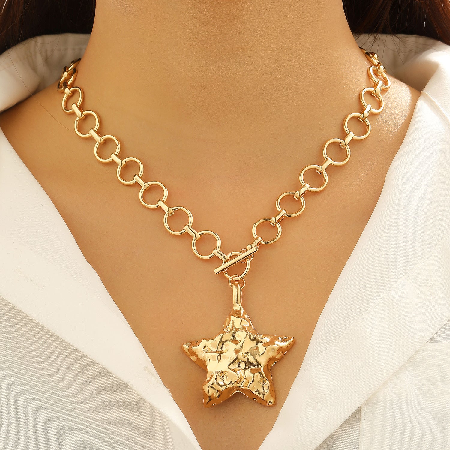Wholesale Geometric Star Alloy Pendant Necklace Fashion Accessory for Boutique Resale