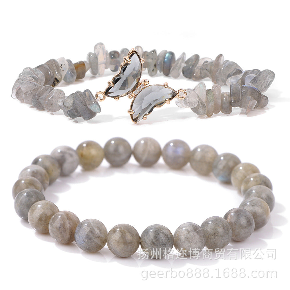 Wholesale Natural Stone Bracelet Amethyst Gravel Double Layer Lapis Lazuli Jewelry ACC-BT-GEB005