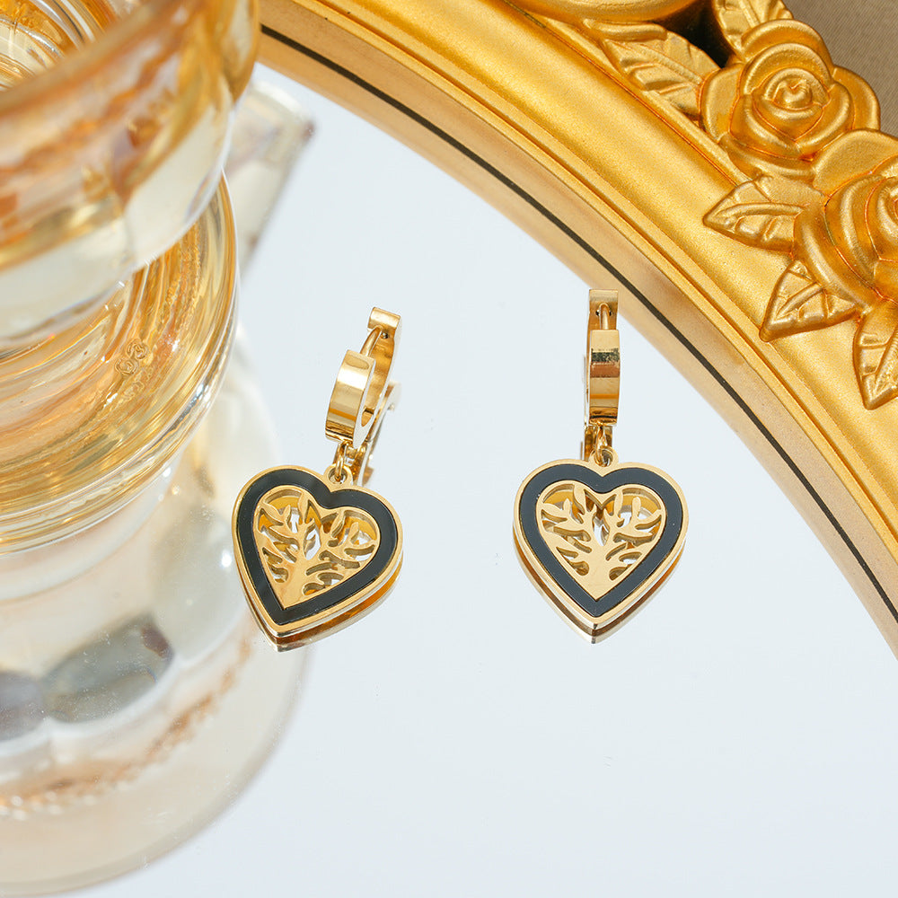 Wholesale Tree of Life Retro Fashion Earrings Titanium Steel Jewelry Accessory