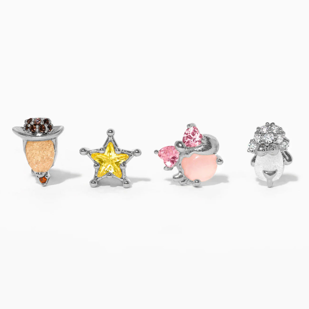 Wholesale Cartoon Cute Zircon Copper Plated 18K Gold Earrings ACC-ES-Xiny008