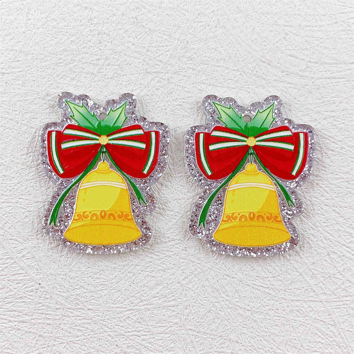 Wholesale 10pcs  Acrylic Print Color Christmas Tree  Snowman  Pendant