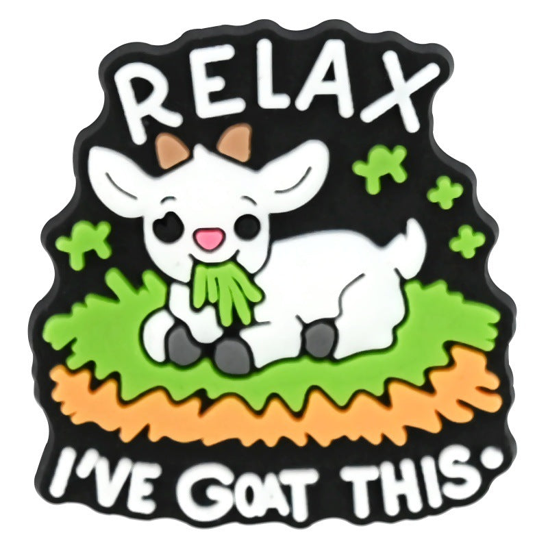 Wholesale Random 100pcs  creative phrase series  PVC Soft Rubber Shoe Buckle Decoration