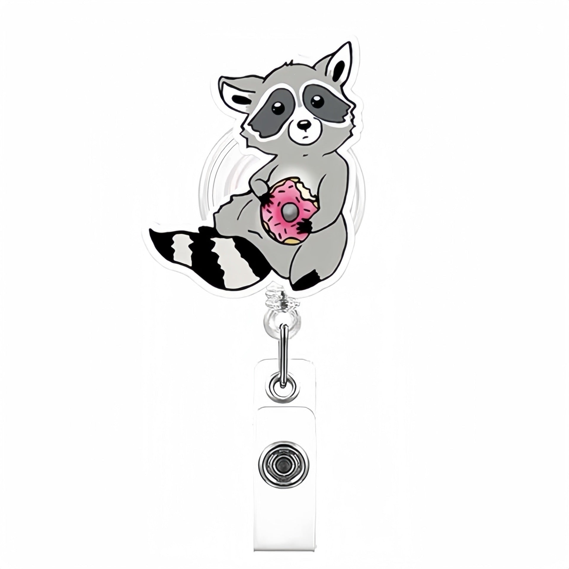 Wholesale Funny Raccoon Badge Reels Keychains