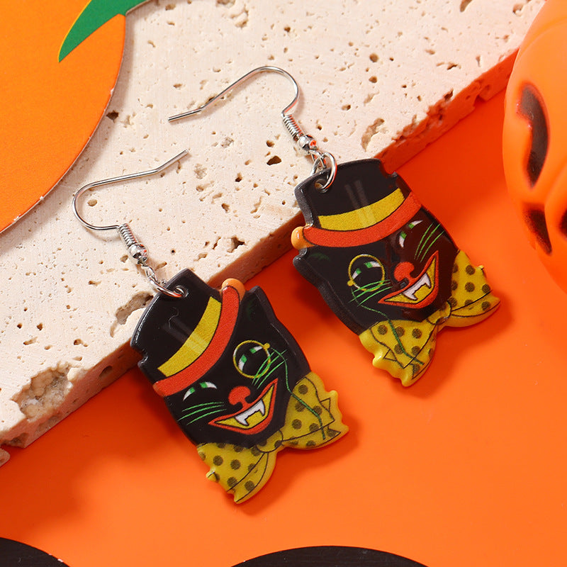 Wholesale Pumpkin Ghost Halloween Party Acrylic Funny Earrings ACC-ES-Haoc002
