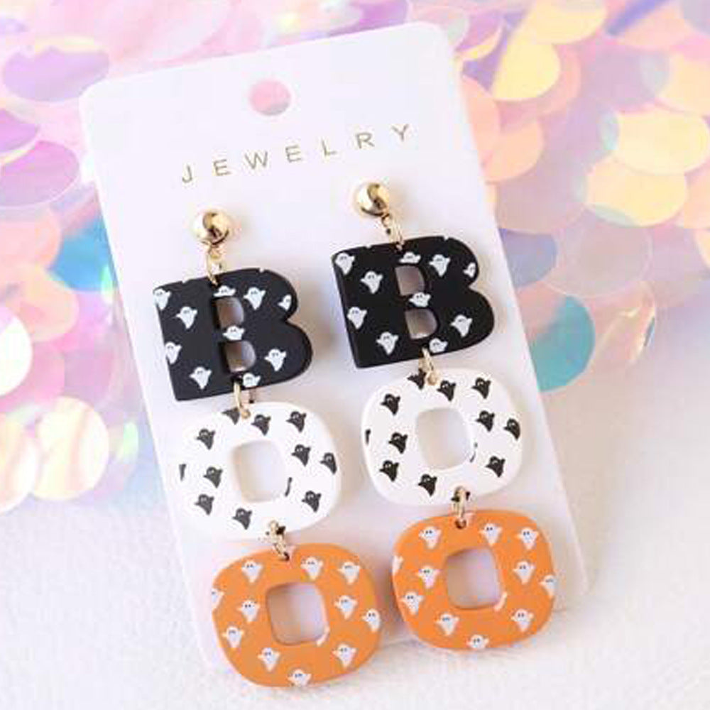 Wholesale   Acrylic Paint Earrings  Ghost Personalized Long Earrings