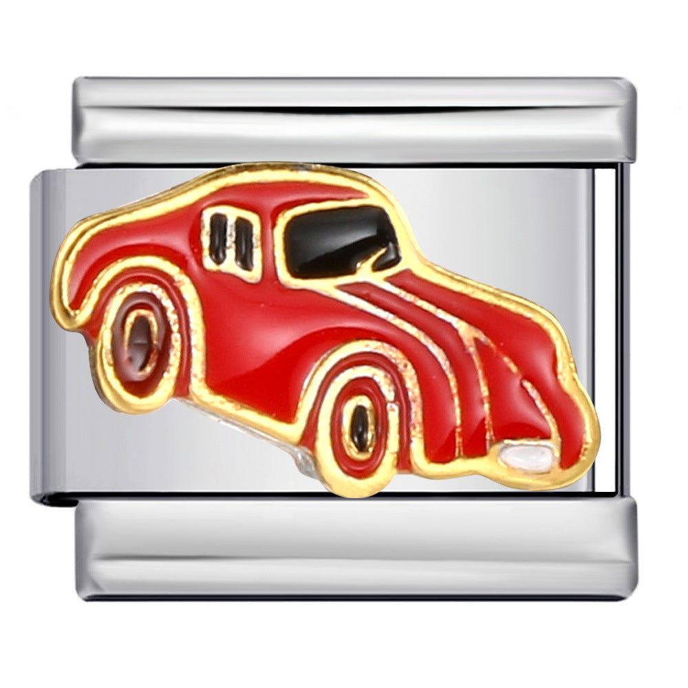 Wholesale Italian Charm Bracelet 9mm DIY Splicing Removable Transportation Series Stainless Steel Composable Bracelet