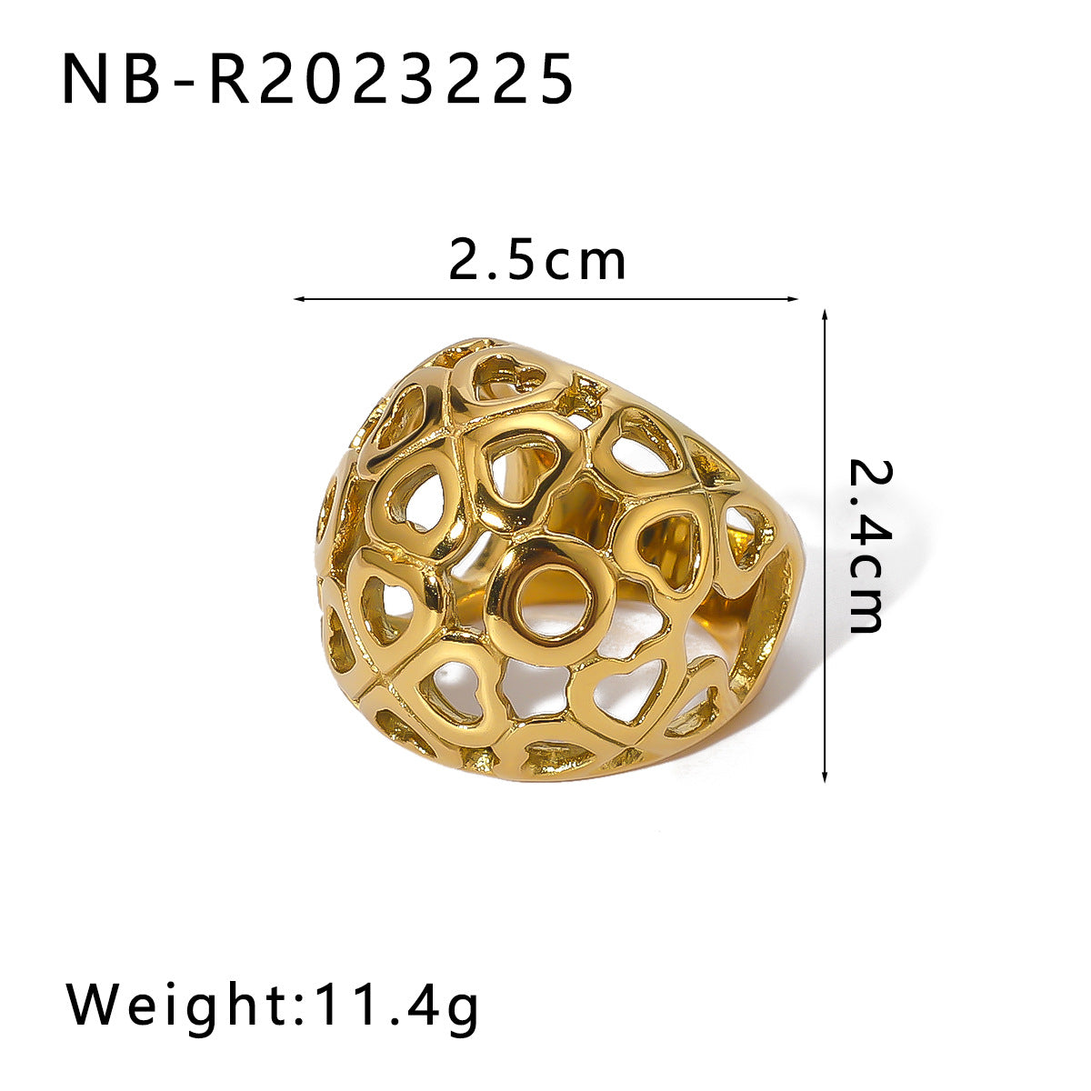 Anillo de acero de titanio de amor geométrico de forma geométrica al por mayor