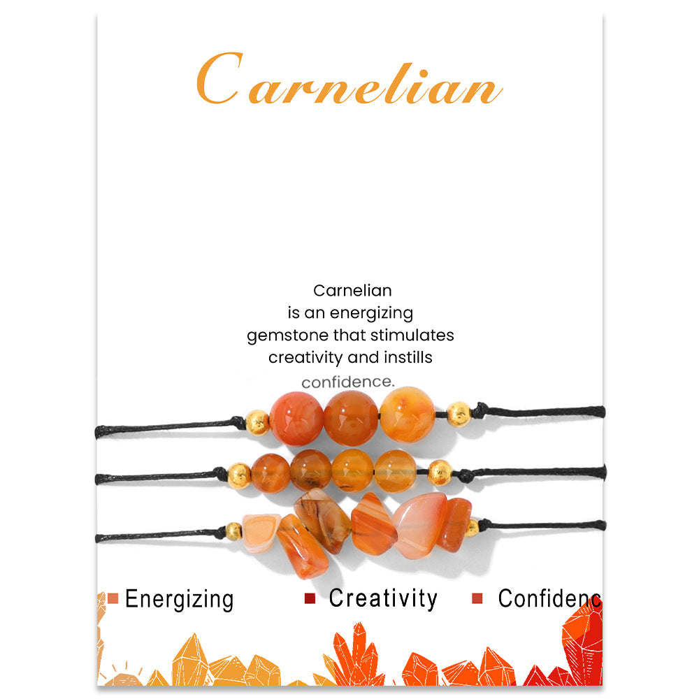 Wholesale Natural Stone Crystal Set Crushed Stone Beads Handmade Woven Bracelets ACC-BT-GEB010