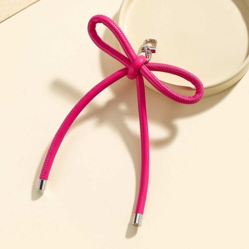 Wholesale Leather bow lanyard keychain