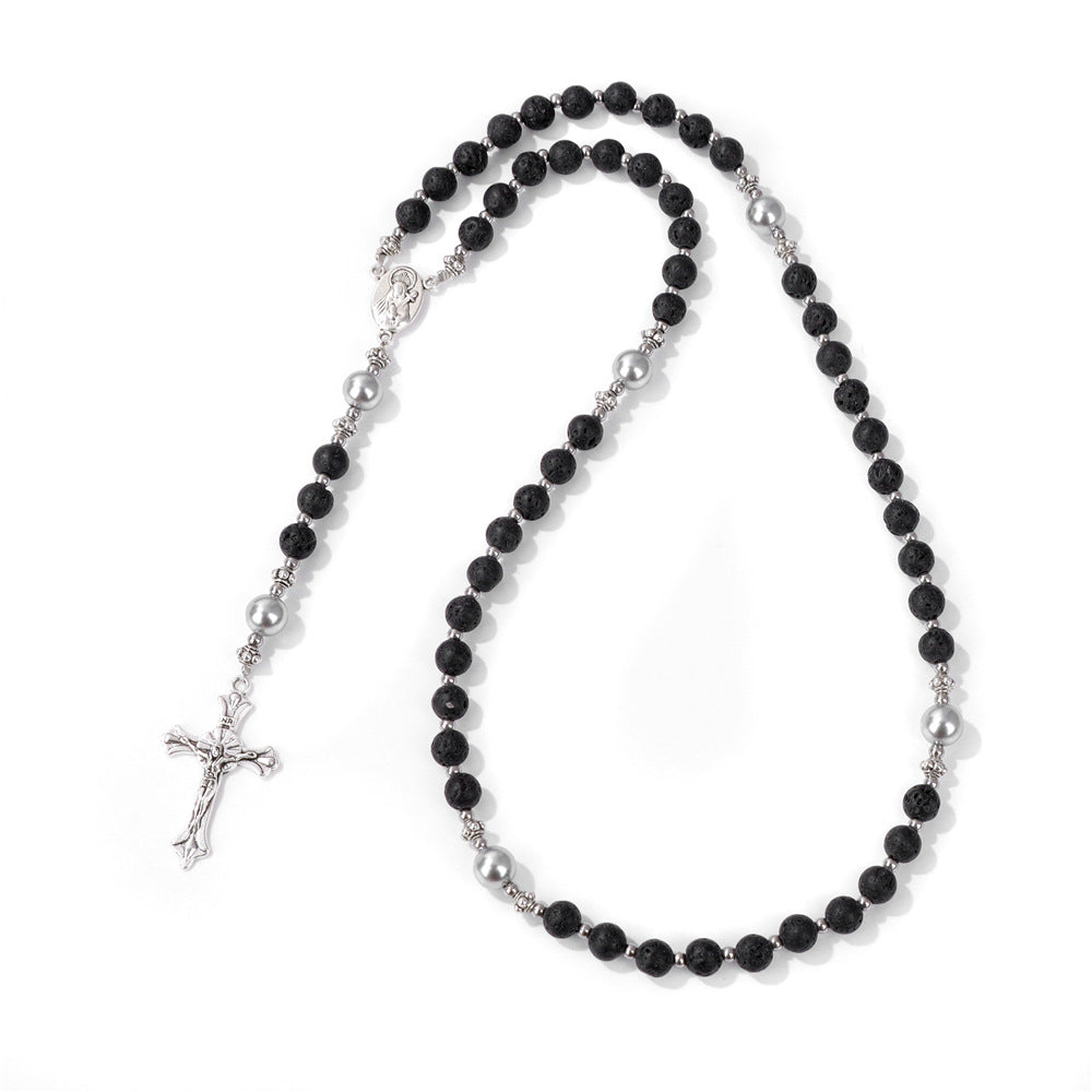 Wholesale Cross Shape Natural Stone Bead Bracelet Unisex Handmade Jewelry for Travel Gift Resale