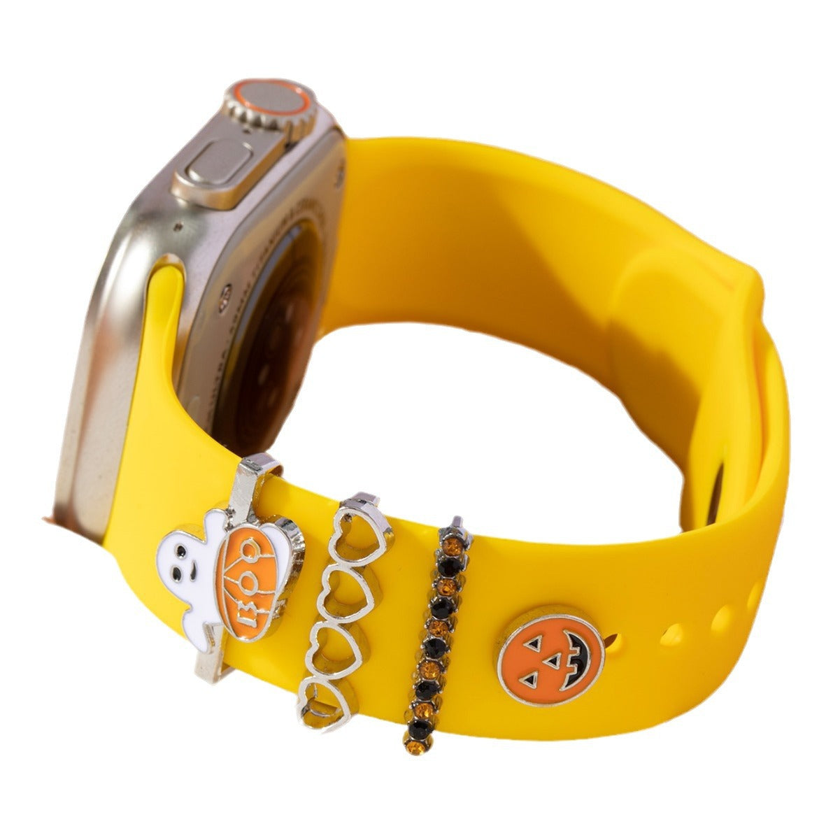 Wholesale New  Ghost Accessories Oil-Drip Cartoon Pumpkin Silicone Strap for Apple Watch,  Available for Dropshipping