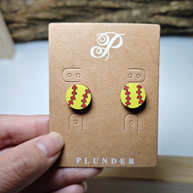 Wholesale Border Sports Wind Earrings Basketball Football Baseball Football Love Earrings