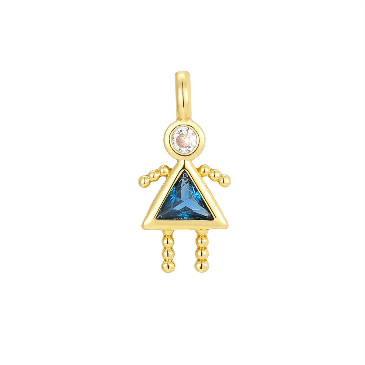 Wholesale Copper Plated 18K Gold Cartoon Birthstone Pendant Necklace,  Trendy Jewelry Accessory for Girls