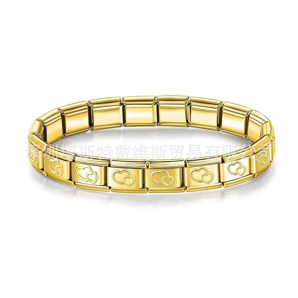Wholesale  Italian Charm Bracelet 9mm DIY  single-section  Creative Stainless Steel Composable Bracelet