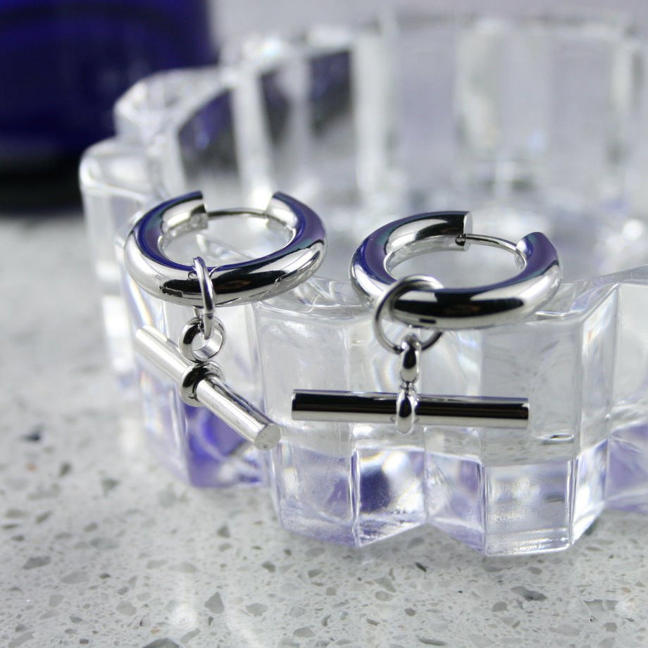 Wholesale  Bohemian Style T-Shaped Bar Pendant Necklace Titanium Steel Necklaces