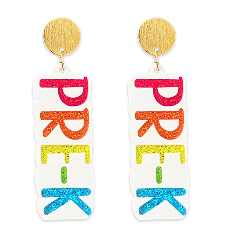 Wholesale Shiny colored earrings with words