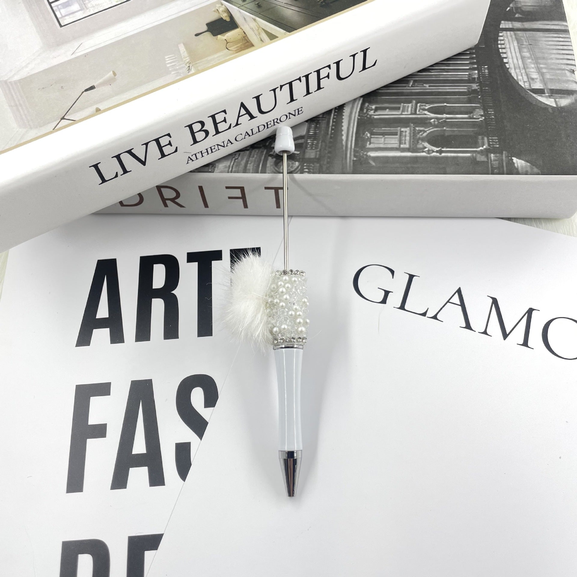 Wholesale Crushed Diamond Pom-Pom Beadable Pens