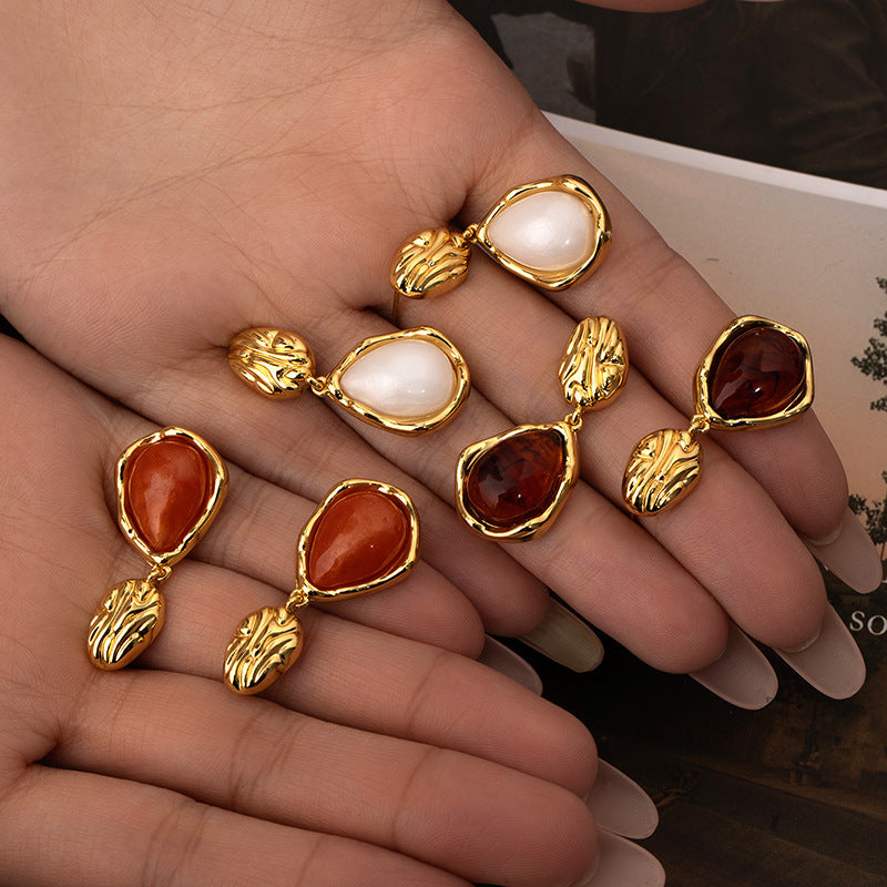 Wholesale Titanium Steel Gold Plated Vintage Drop Earrings for Women Stylish Jewelry Accessory