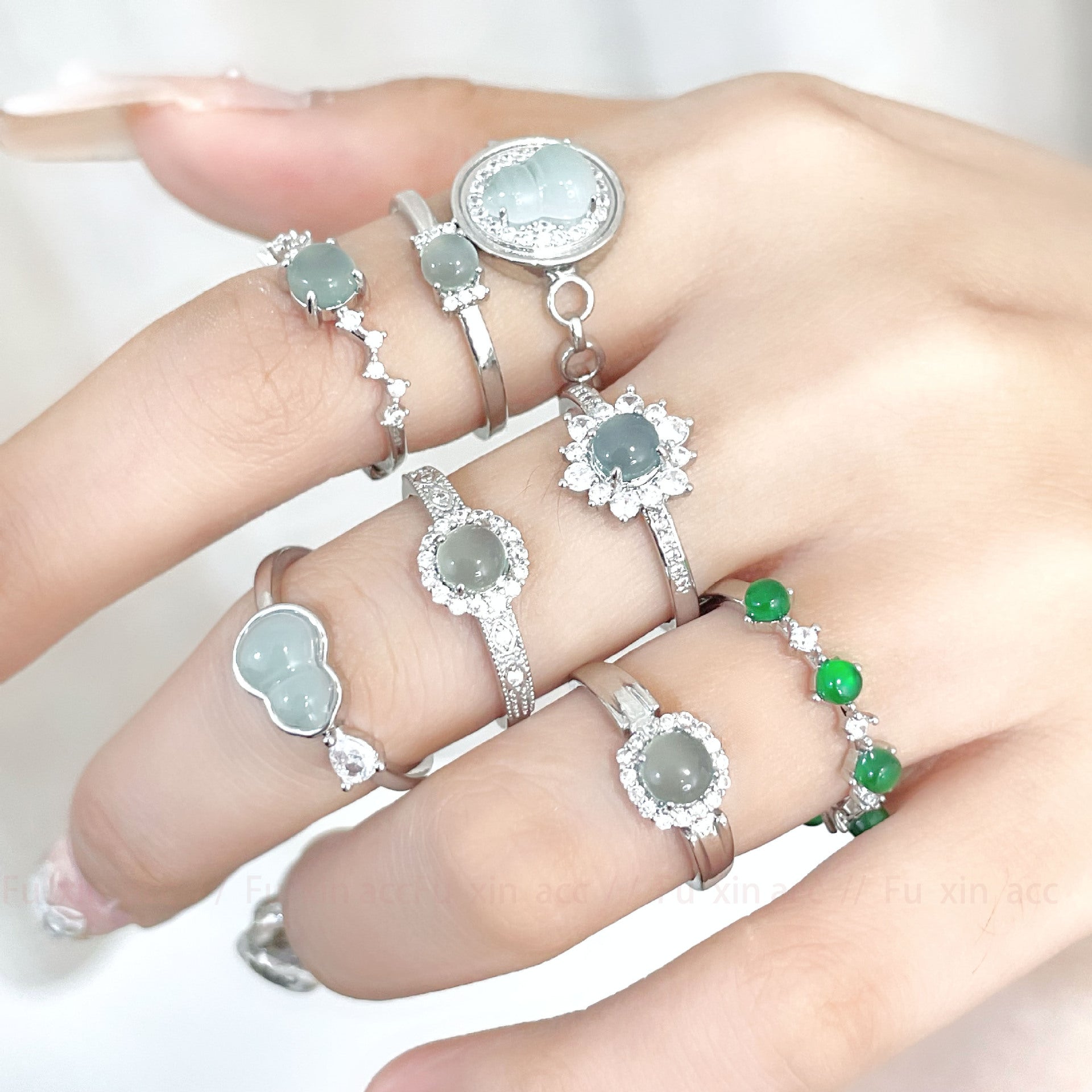 Wholesale  Bead Zircon Gourd Ring