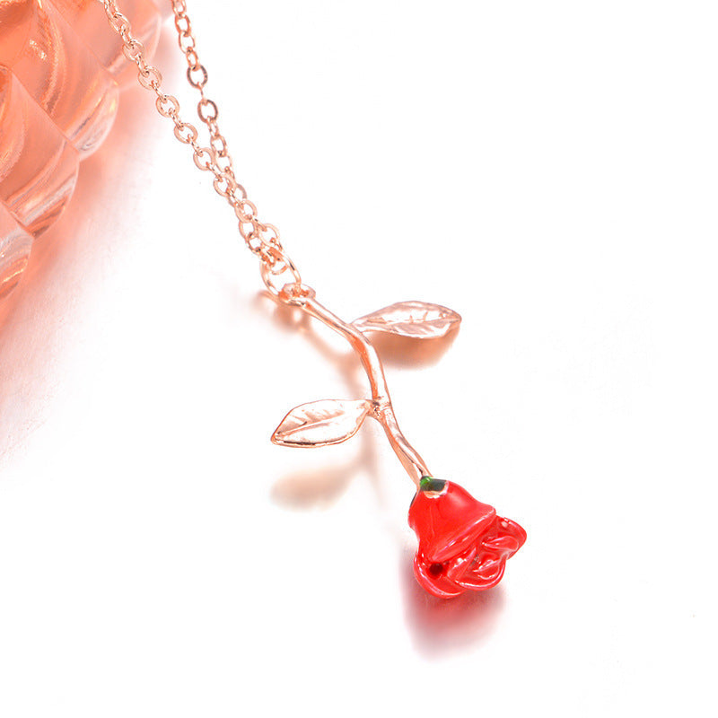 Wholesale  rose pendant necklace