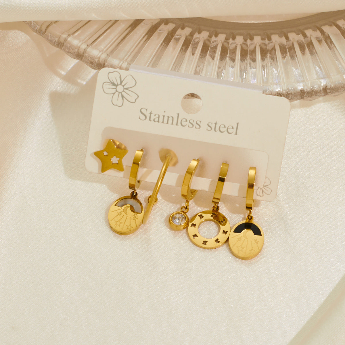 Wholesale various styles of titanium steel earring sets