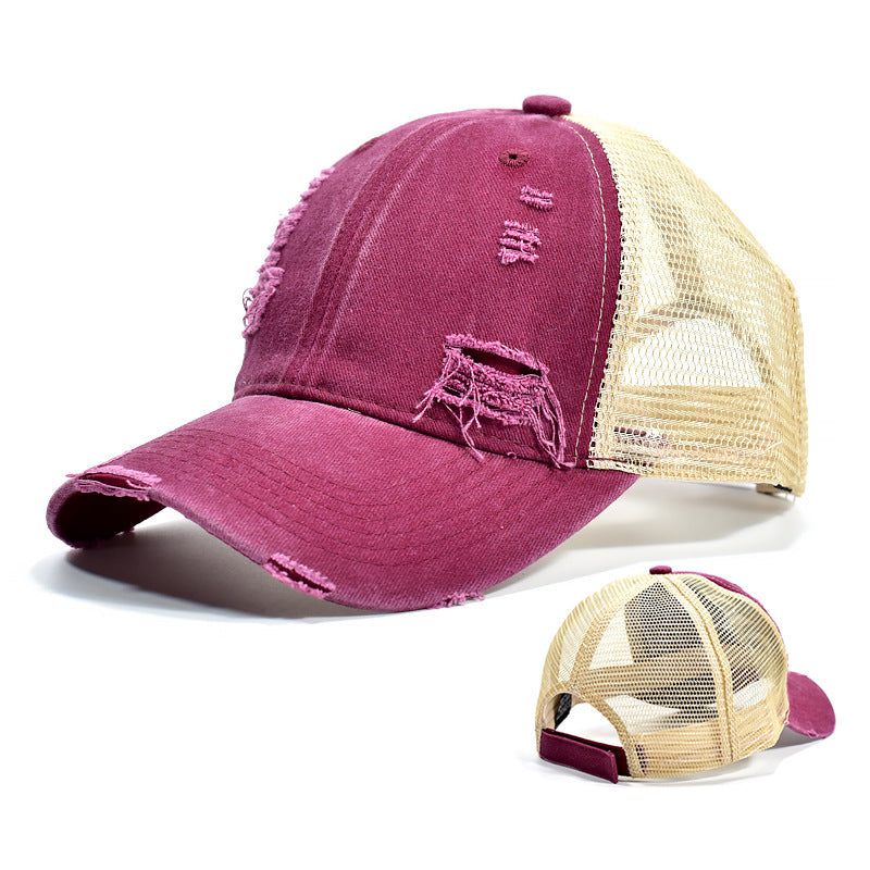 Wholesale Mesh Hat Cotton Hole Plain Baseball Cap ACC-HT-XinMao002