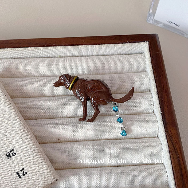 Wholesale "Fun dog poop"  funny puppy brooch
