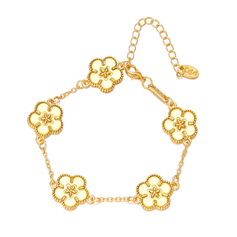 Großhandel kreatives Pflaumenblütenarmband doppelseitiges Mehrblumenarmband