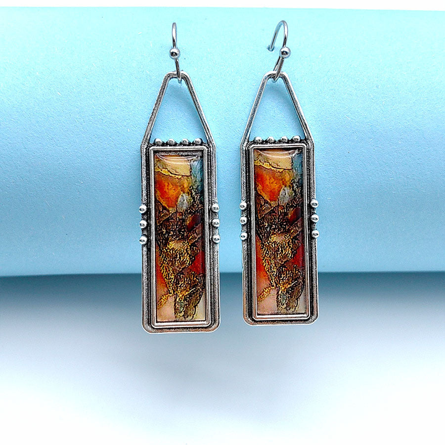 Wholesale Bohemian Vintage Turquoise Pattern Earrings ACC-ES-Xizhao015