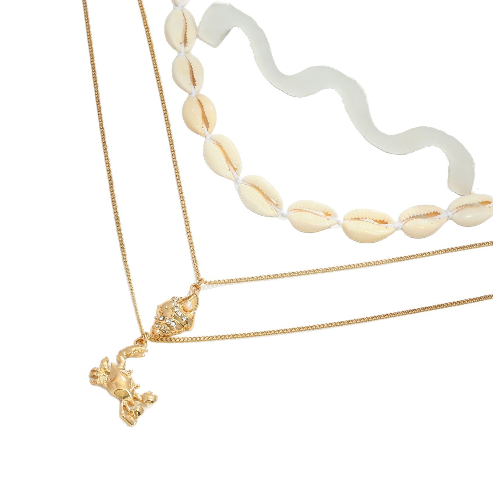 Wholesale  Summer Beach Vacation Crab Conch Shell Women's Jewelry Set 3 Necklaces