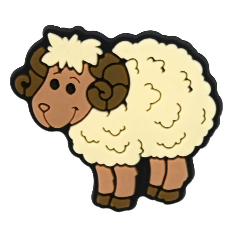 Decorazione casuale all'ingrosso della fibbia della scarpa in gomma morbida in PVC da fattoria da 100 pezzi