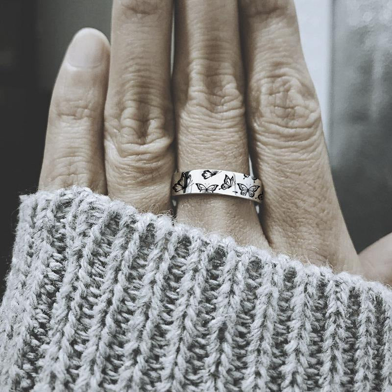 Wholesale  Vintage Carving Butterfly Rings