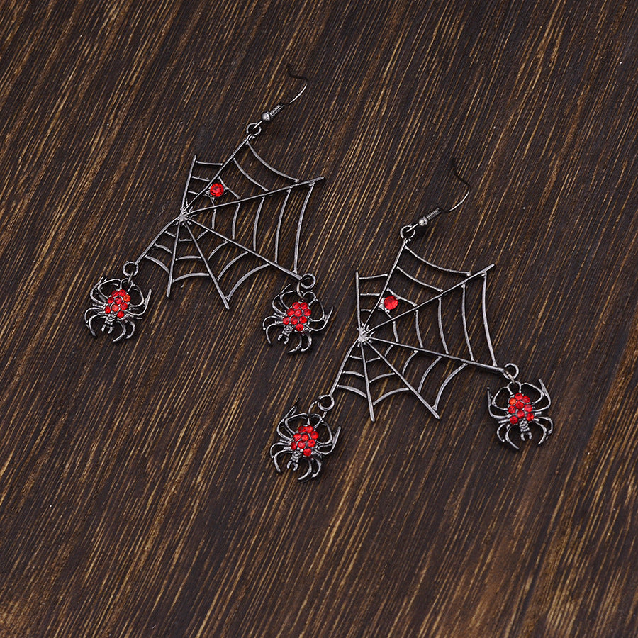 Wholesale Gothic  Web Drop Earrings For Women Gun Black Zinc Alloy  Fashion Accessory Party Gift