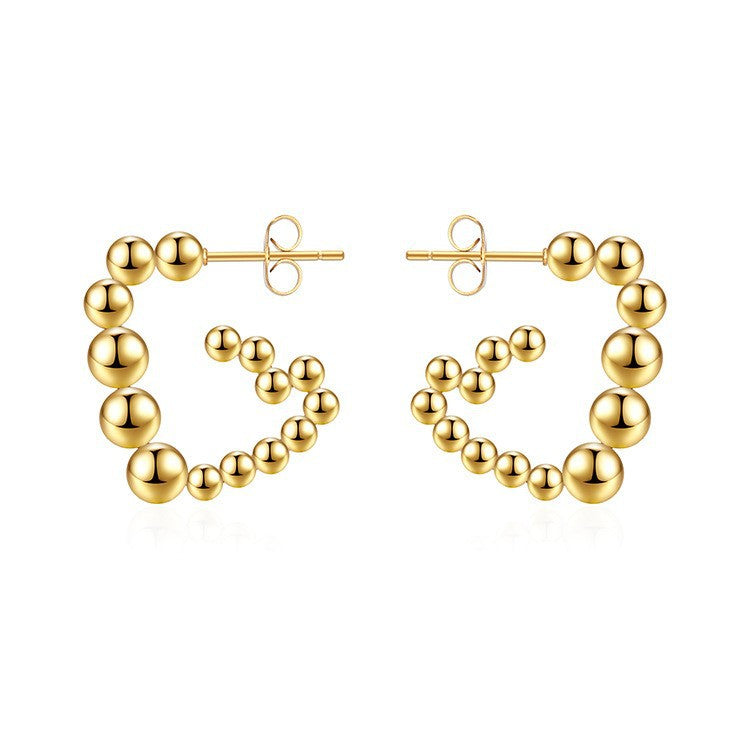 Wholesale Stainless steel C-shaped earrings